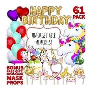 61 pieces unicorn 🦄 Birthday party Decorations